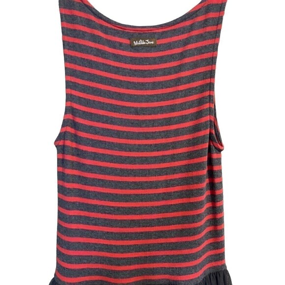 MATILDA Jane TWAS THE NIGHT Dress Tank Tulle Striped Red Gray Women's XS - Picture 5 of 10